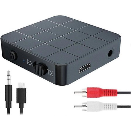 2-i-1 Bluetooth 5.0 Audio Sändare/Mottagare, TV Dator Högtalare Bil Adapter, 3,5 mm AUX RCA Trådlös Bluetooth Audio Adapter för Hem Stereo, för
