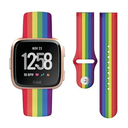 För Fitbit Versa 2 / Lite 22 mm omvänt spänne printed silikon watch SDK