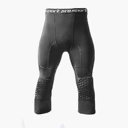 Basketball Leggings med Knæbeskytter til Mænd 3/4 Kompression Bukser Sports Professionelle Knæbeskyttere Anti-kollision