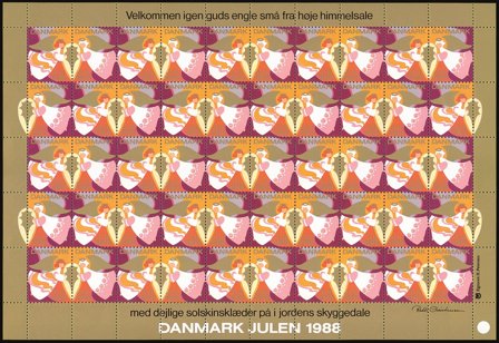 Danmark - Julemærkeark 1988 - Foldet