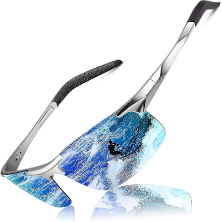 Polariserade Solglasögon Herr Sportglasögon Ultralätta Al-Mg Metallram Uv400 Skydd Herrarnas Körglasögon