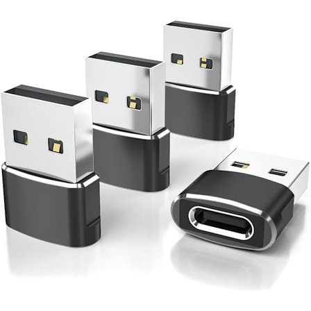 4 kpl USB-C naar USB-A-sovitinta, Type C virtalaturikaapeli