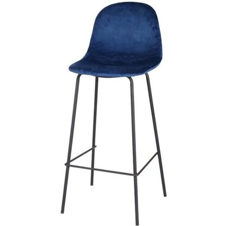 Vintage barstol i blått sammet - IMA