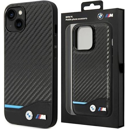 BMW BMHCP14M22NBCK deksel iPhone 14 Plus 6.7 svart/svart skinn Carbon