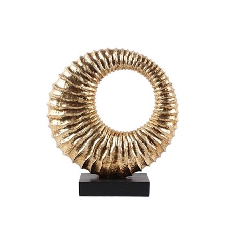 Kultainen musta polyresiini toteemikoriste, 32x10x35cm