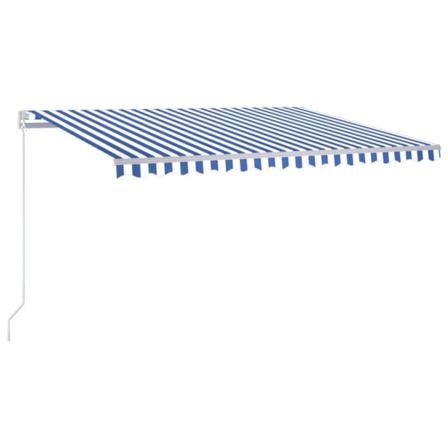 Vidaxl Markis Manuellt Infällbar 400x350 Cm Blå Och Vit Blå