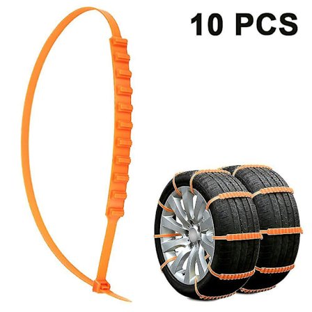 10 Pcs Emergency Anti-skid Mud Snow Survival Traction Multi-function Car Tire Chains Sec
