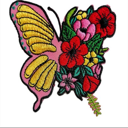 Broderte merker Stryk på Sy på Merker for klær Jakker etc. - Blomst Sommerfugl