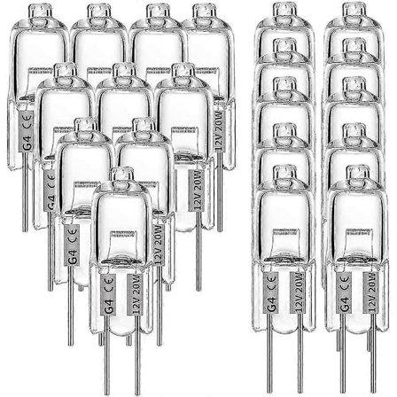 20 stk. G4 halogenpærer, 20W 12V halogenpærer