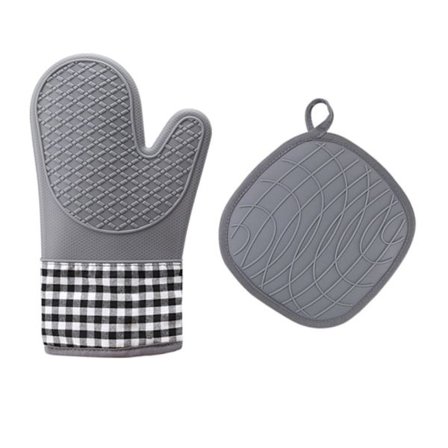 Silikonisolerade ugnshandskar med matta mikrovågsvantar