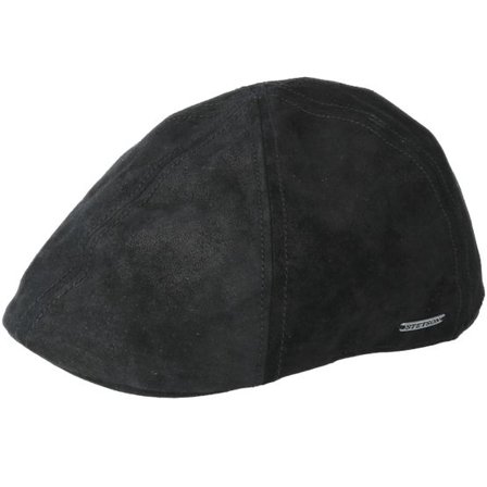 Stetson - Svart flatcap Keps - Texas Pig Skin Black Flat Cap @ Hatstore