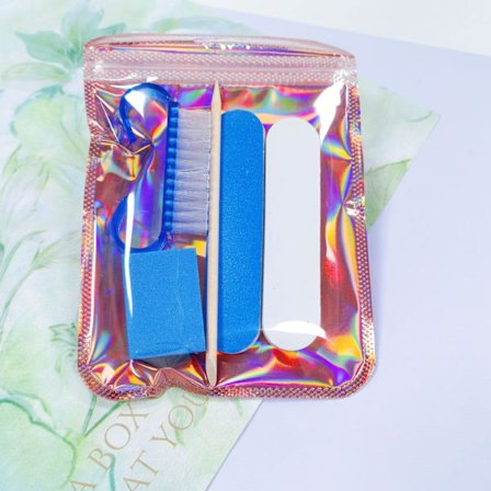 Nyt transportabelt neglekunstsæt - Neglefil, poleringsstrimmel, hornbørste, neglebåndsfjerner værktøjssæt