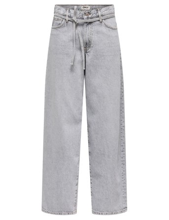 Onlgianna Mw Str Jeans Lg Bleach Dot Grey ONLY