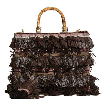 La Milanesa Raffia Taske and bamboo handles Brun, Dame Håndtasker, Størrelse: ONE Size