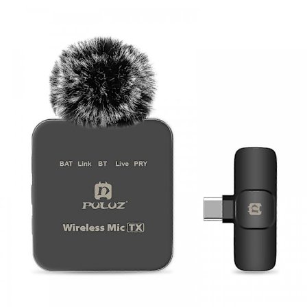 PULUZ Trådlös Lavalier Mikrofon för Typ-C Telefon, Typ-C Mottagare