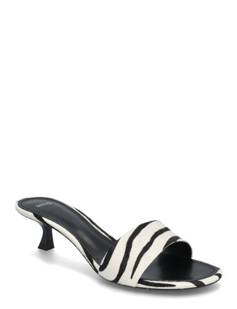 Mango Zebra-Print Fur Sandals - Black - 37