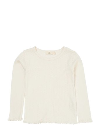 Copenhagen Colors Summer Pointelle Ls Tee - Cream - 128