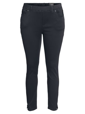 Ciso - 7/8 Stretch Denim Bukser Med Elastisk Linning - Dark Blue Denim