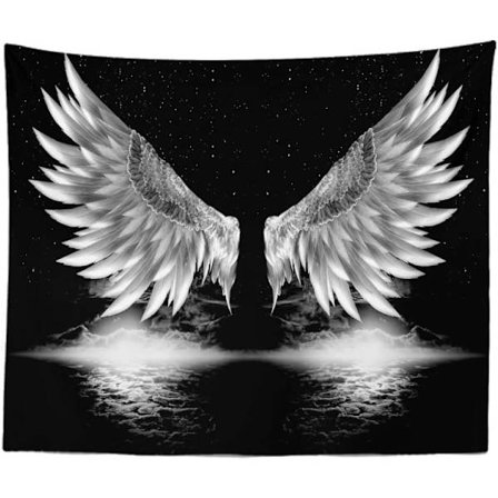 1 stk. Sort og hvid vægtæppe, æstetisk trippy boho psychede