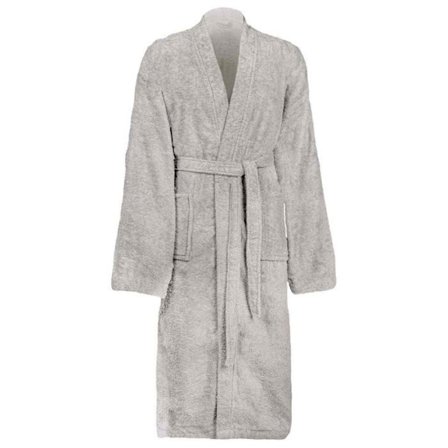 Badrock i bomull - vidaXL - Grå - Extra mjuk - Justerbart bälte - Inomhusbruk - Storlek M