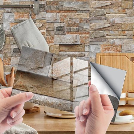 48 kpl laattatarroja kylpyhuoneeseen ja keittiöön, 10 x 20 cm itseliimautuva