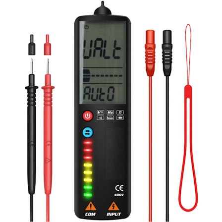 Bærbar Super Mini Intelligent Digital Multimeter Spenningsdetektor LCD Berøringsfri Penn Kontinuitets Tester