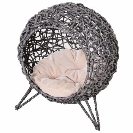 Rootz Cat House tyynyillä - harmaa - PVC, metallilanka, Pp puuvilla - cm x cm x 22,83 cm