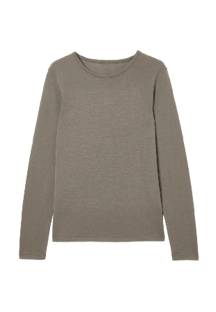 Å WOMAN Långärmad topp i merinoull ULLIS Linnen Brun M