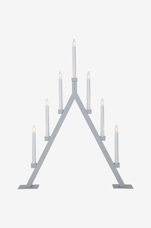 Star Trading - El-lysestage Oliver - Grå - Adventslysestager - Fra Homeroom