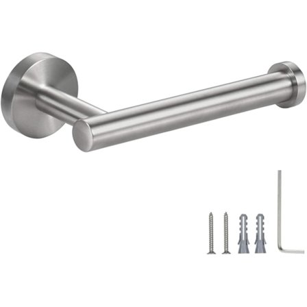 Toalettpappershållare i borstat stål, väggmonterad toalettpappershållare för badrum, 304 rostfritt stål, toalettpappershållare (borstat stål)