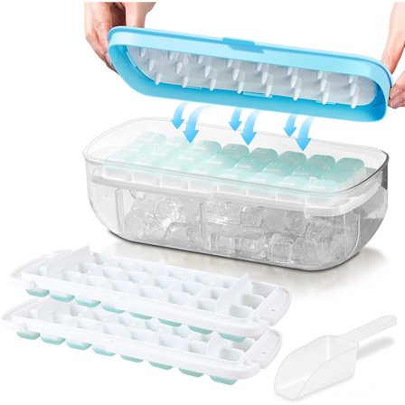 Isbittskuffe med lokk, matkvalitets silikon isbitformer