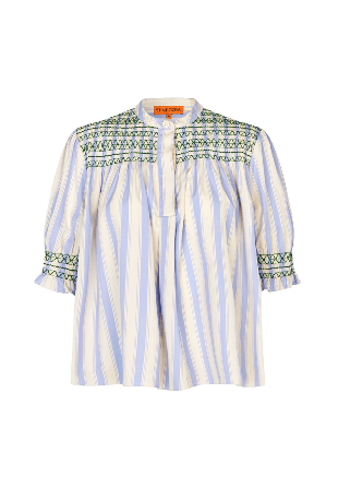 Stine Goya Smocked Gathered Top T-shirts & toppar Dam Rosa XS