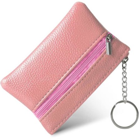 Damepung, Møntpung Dame Læder Lille Pung Mode Kort Pung Min og Lynlåslomme til Kvinder og Teenagepiger Soft Pink