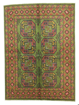 Afghan Fine Rug 148X199 Brown/Dark Green Wool, Afghanistan