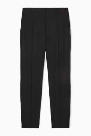 COS Women's Tailored Straight Leg Wool Trousers in Black