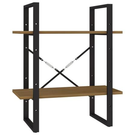 Vidaxl Bokhylla 2 Hyllplan Honungsbrun 60x30x70 Cm Massiv Furu Brun