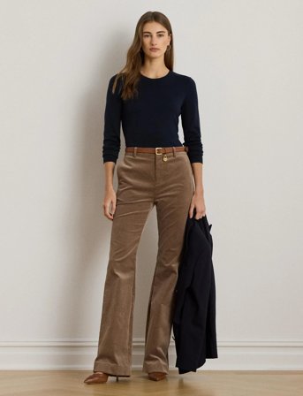 Lauren Ralph Lauren Cotton-Blend Sweater - Navy - L