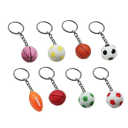 8st Fotboll Tema Party Favor Sports Lover Present Roliga Nyckelringar Barn