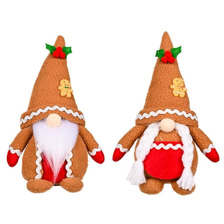 Pepparkakor Gnome Plysch Juldocka, 2 delar Plysch Nordisk Gnome Dekoration, Samlarobjekt Nordisk Tomat Formad Svensk Docka Ornament.
