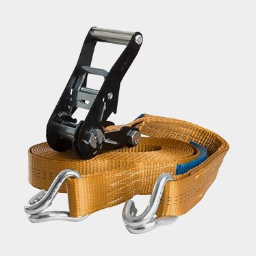 Tie-down strap with hook BEMA ZG 50, 2-part, 35 mm x 6 meter (5.5 + 0.5 meter), 1100 daN / 1121 kg (LC), yellow