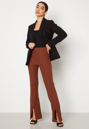 Pieces Ribbi HW Slit Pants Mustang Klær