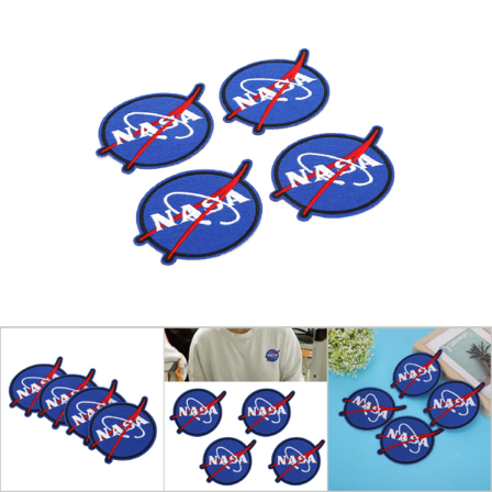 8 st broderade lappar för kläder applikationer sy dekoration DIY klistermärke för NASA-stil