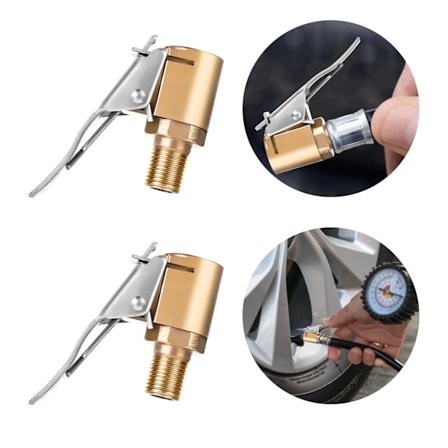 2 st Luftchuck Däckpump Kompressor Pump Anslut Tung Mässing Låsning Däckpump Luftchuck{ROG}