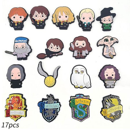 17 stk/sett Harry Potter sko charms, Croc Clog sko dekorasjon