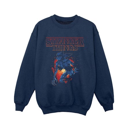 Netflix Drenge Stranger Things Demo Cave Sweatshirt 12-13 År N Navy Blå 12-13 År