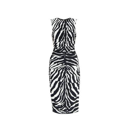 Dolce & Gabbana Dress with animal pattern , Zwart , Dames , Maat: S Casual jurken
