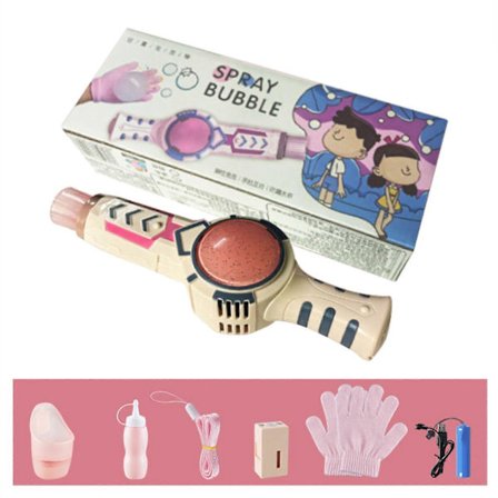 Elektrisk boblemaskine til børn med røg, magisk dimbobleblæserstav, udendørslegetøj til drenge og piger (FMY) Pink