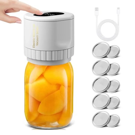Electric Mason Jar Vacuum Sealer, Trådløs Vacuum Sealer Kit