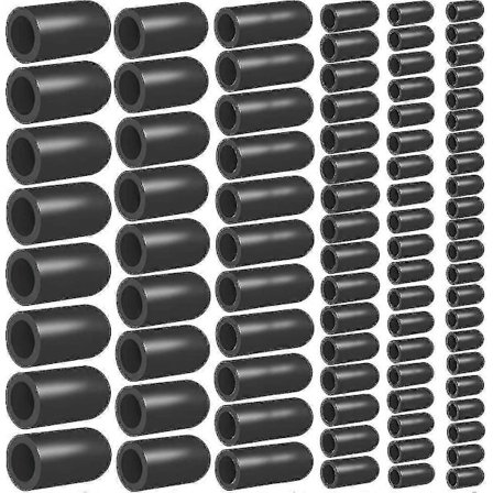 80 stk. Vakuumslangehætter, Stiksortiment 6 Størrelser Sort Gummihætte, Automatiske Topomatiske Reservedele Til Karburator Vakuumpropper, 