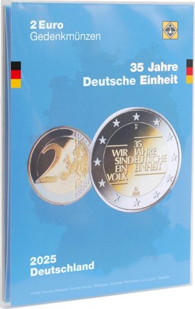 Møntkort til tysk 2-euro erindringsmønt 2025 (35 år for tysk genforening)